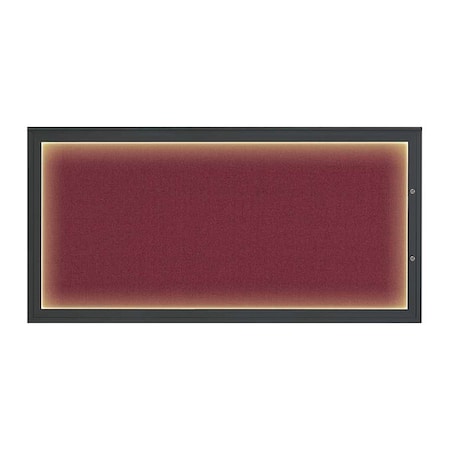 United Visual Products Corkboard, Deep Burgundy/Black, 72"x36" UV418ILED1PLUS-BLACK-DBURGU