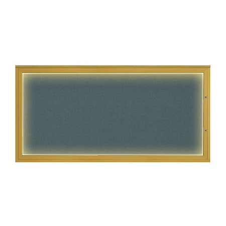 United Visual Products Corkboard, Blue Spruce/Gold, 72"x36" UV418ILED1PLUS-GOLD-BLSPRU