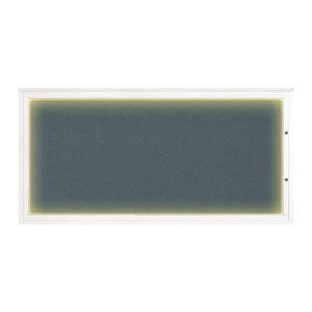 United Visual Products Corkboard, Blue Spruce/White, 72"x36" UV418ILED1PLUS-WHITE-BLSPRU