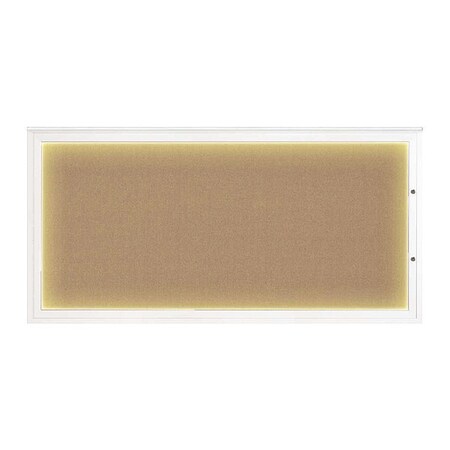 United Visual Products Corkboard, Buff/White, 72"x36" UV418ILED1PLUS-WHITE-BUFF