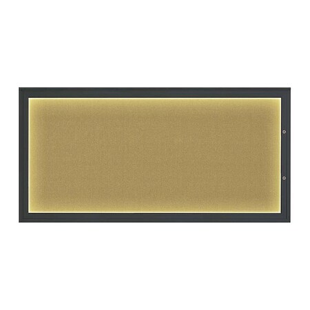 United Visual Products Corkboard, Keylime/Black, 72"x36" UV418ILED1PLUS-BLACK-KEYLIME