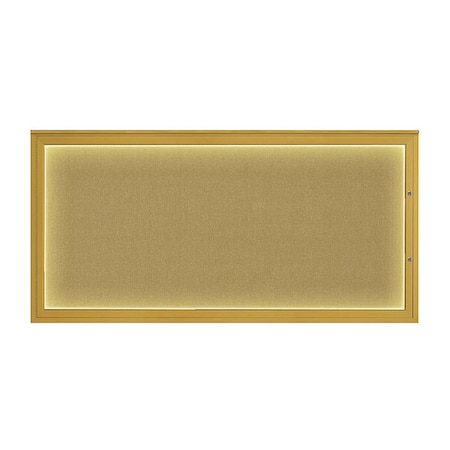 United Visual Products Corkboard, Keylime/Gold, 72"x36" UV418ILED1PLUS-GOLD-KEYLIME
