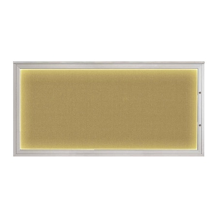 United Visual Products Corkboard, Keylime/Satin, 72"x36" UV418ILED1PLUS-SATIN-KEYLIME