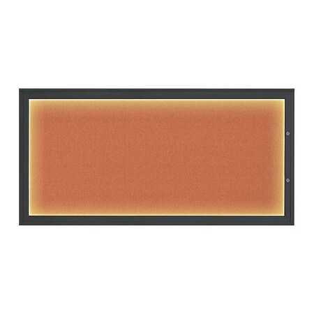 United Visual Products Corkboard, Apricot/Black, 72"x36" UV418ILED1PLUS-BLACK-APRICOT