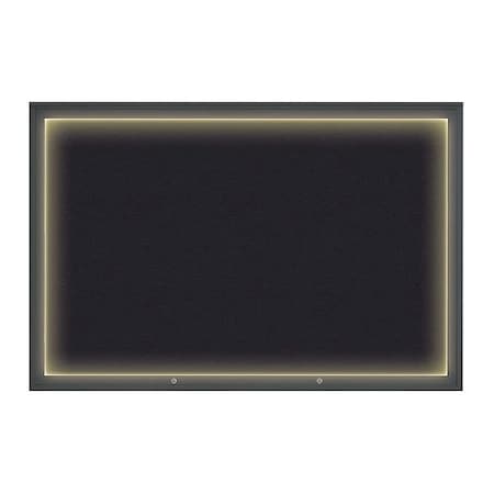 United Visual Products Corkboard, Rubber/Black, 72"x48" UV419ILED1PLUS-BLACK-RUBBER