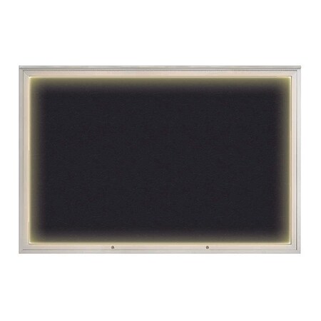 United Visual Products Corkboard, Rubber/Satin, 72"x48" UV419ILED1PLUS-SATIN-RUBBER