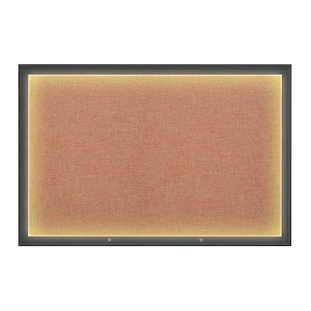 United Visual Products Corkboard, Cinnabar/Black, 72"x48" UV419ILED1PLUS-BLACK-CINNABA