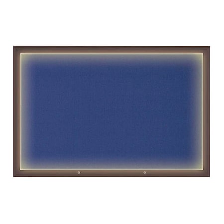 United Visual Products Corkboard, Cobalt Accent/Bronze, 72"x48" UV419ILED1PLUS-BRONZE-COBACC