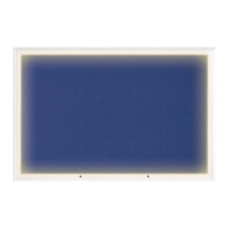 United Visual Products Corkboard, Cobalt Accent/White, 72"x48" UV419ILED1PLUS-WHITE-COBACC