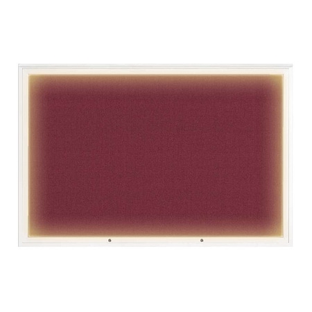 United Visual Products Corkboard, Deep Burgundy/White, 72"x48" UV419ILED1PLUS-WHITE-DBURGU