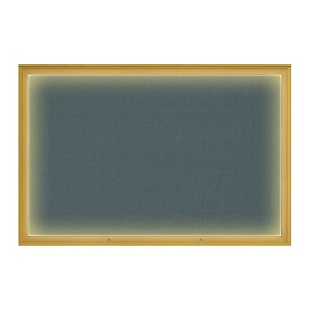 United Visual Products Corkboard, Blue Spruce/Gold, 72"x48" UV419ILED1PLUS-GOLD-BLSPRU