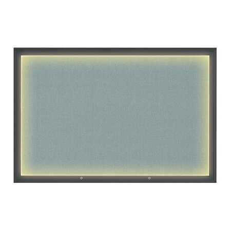 United Visual Products Corkboard, Cloud/Black, 72"x48" UV419ILED1PLUS-BLACK-CLOUD