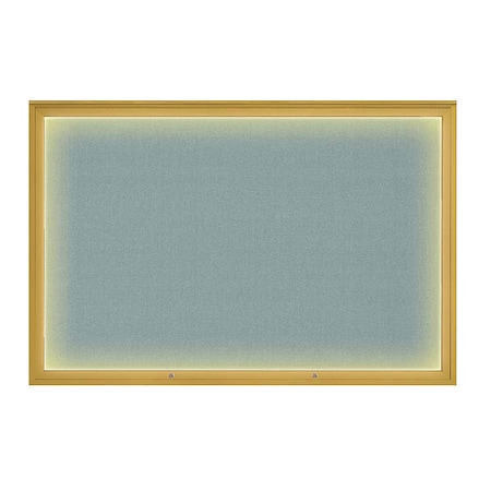 United Visual Products Corkboard, Cloud/Gold, 72"x48" UV419ILED1PLUS-GOLD-CLOUD