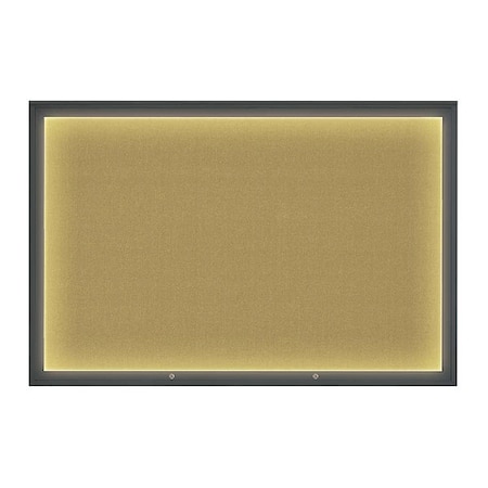 United Visual Products Corkboard, Keylime/Black, 72"x48" UV419ILED1PLUS-BLACK-KEYLIME