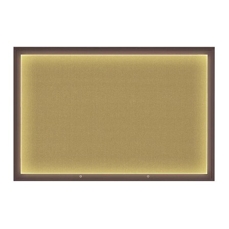 United Visual Products Corkboard, Keylime/Bronze, 72"x48" UV419ILED1PLUS-BRONZE-KEYLIME