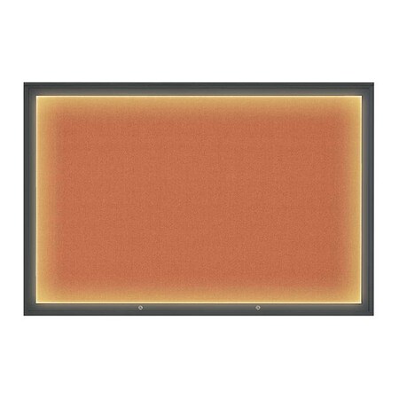 United Visual Products Corkboard, Apricot/Black, 72"x48" UV419ILED1PLUS-BLACK-APRICOT