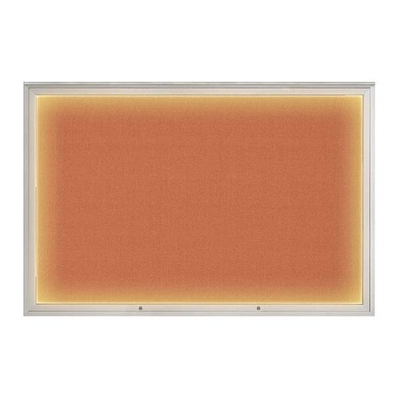 United Visual Products Corkboard, Apricot/Satin, 72"x48" UV419ILED1PLUS-SATIN-APRICOT
