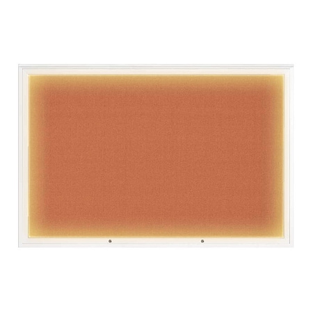 United Visual Products Corkboard, Apricot/White, 72"x48" UV419ILED1PLUS-WHITE-APRICOT