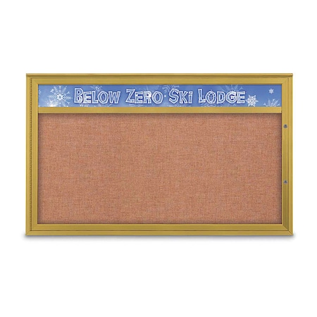 United Visual Products Corkboard, Cinnabar/Gold, 60"x36" UV432H1PLUS-GOLD-CINNABA