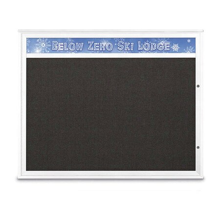 United Visual Products Corkboard, Black/White, 60"x48" UV432H2PLUS-WHITE-BLACK
