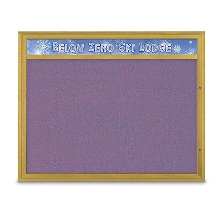 United Visual Products Corkboard, Amethyst/Gold, 60"x48" UV432H2PLUS-GOLD-AMETHY