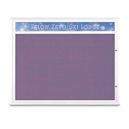 United Visual Products Corkboard, Amethyst/White, 60"x48" UV432H2PLUS-WHITE-AMETHY