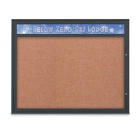 United Visual Products Corkboard, Cinnabar/Black, 60"x48" UV432H2PLUS-BLACK-CINNABA