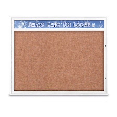 United Visual Products Corkboard, Cinnabar/White, 60"x48" UV432H2PLUS-WHITE-CINNABA