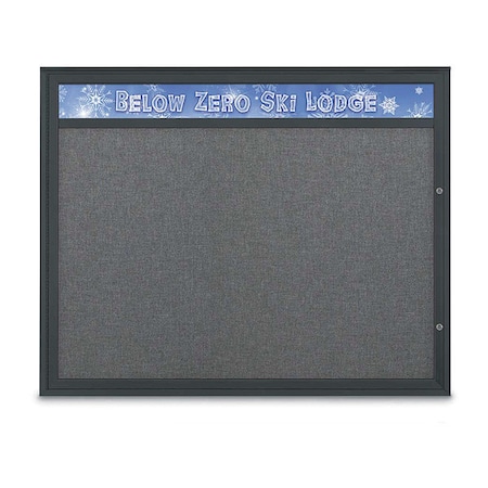 United Visual Products Corkboard, Medium Grey/Black, 60"x48" UV432H2PLUS-BLACK-MEDGRY