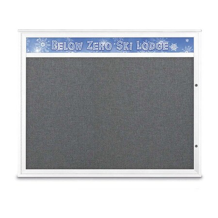 United Visual Products Corkboard, Medium Grey/White, 60"x48" UV432H2PLUS-WHITE-MEDGRY