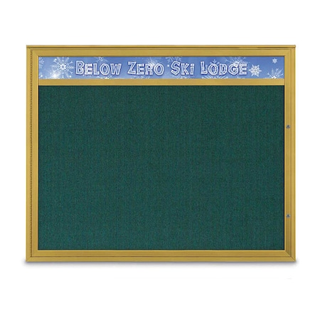 United Visual Products Corkboard, Dark Spruce/Gold, 60"x48" UV432H2PLUS-GOLD-DRKSPR