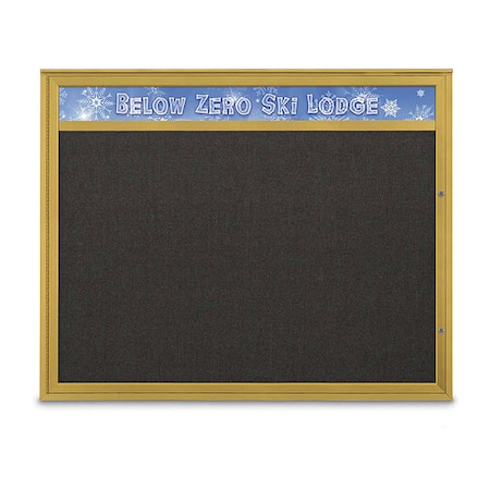 United Visual Products Corkboard, Black/Gold, 60"x48" UV432H2PLUS-GOLD-BLACK