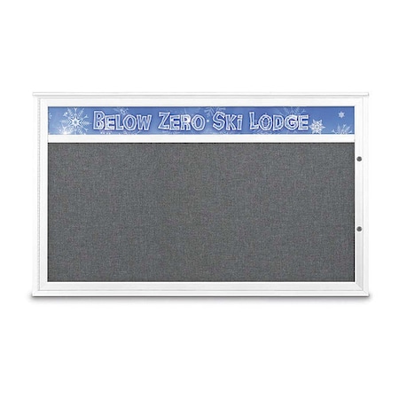 United Visual Products Corkboard, Medium Grey/White, 60"x36" UV432H1PLUS-WHITE-MEDGRY