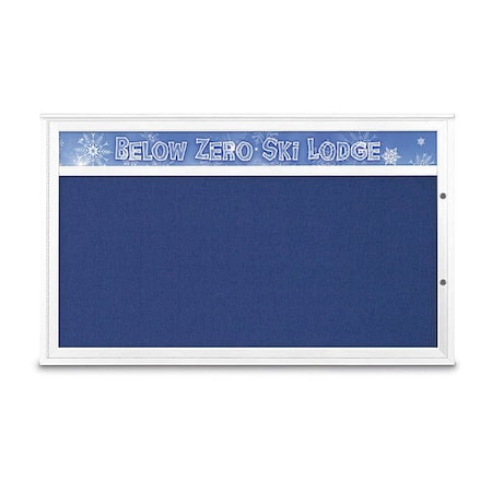 United Visual Products Corkboard, Cobalt Accent/White, 60"x36" UV432H1PLUS-WHITE-COBACC