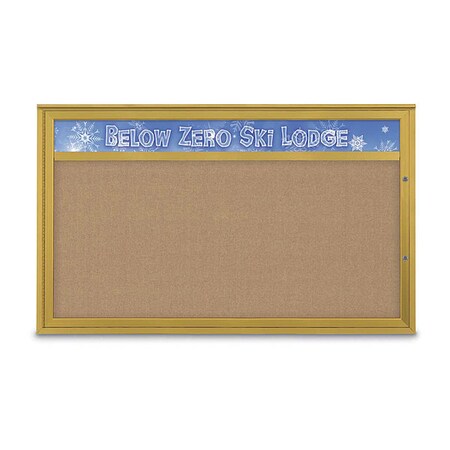 United Visual Products Corkboard, Buff/Gold, 60"x36" UV432H1PLUS-GOLD-BUFF