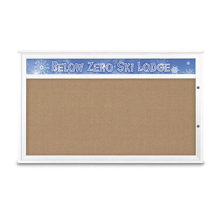 United Visual Products Corkboard, Buff/White, 60"x36" UV432H1PLUS-WHITE-BUFF