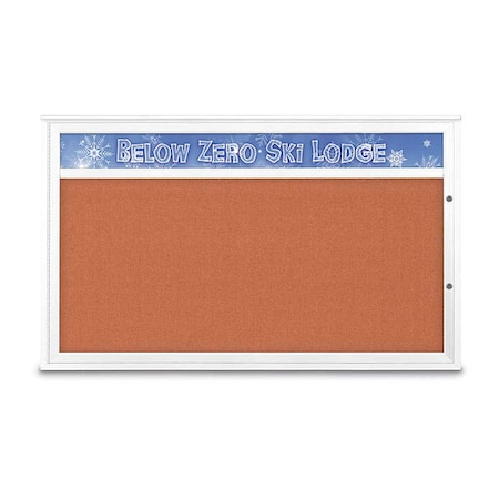 United Visual Products Corkboard, Apricot/White, 60"x36" UV432H1PLUS-WHITE-APRICOT