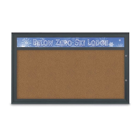 United Visual Products Corkboard, Synthetic Cork/Black, 60"x36" UV432H1PLUS-BLACK-FORBO