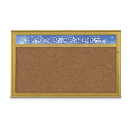 United Visual Products Corkboard, Synthetic Cork/Gold, 60"x36" UV432H1PLUS-GOLD-FORBO