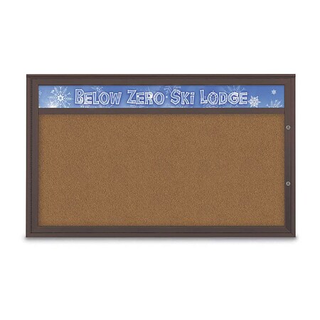 United Visual Products Corkboard, Synthetic Cork/Bronze, 60"x36" UV432H1PLUS-BRONZE-FORBO