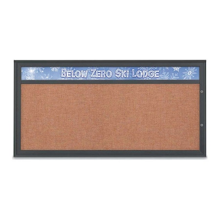 United Visual Products Corkboard, Cinnabar/Black, 72"x36" UV433H1PLUS-BLACK-CINNABA