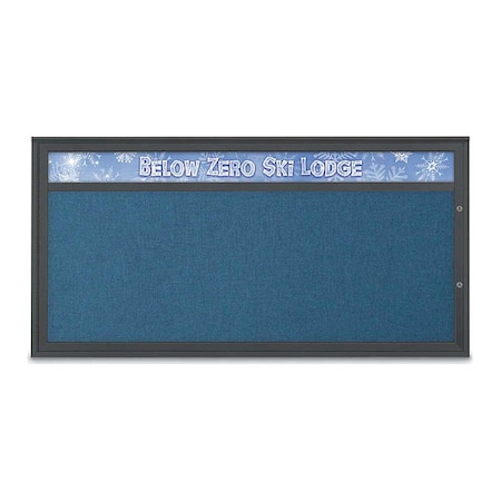 United Visual Products Corkboard, Ultramarine/Black, 72"x36" UV433H1PLUS-BLACK-ULTMAR