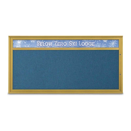 United Visual Products Corkboard, Ultramarine/Gold, 72"x36" UV433H1PLUS-GOLD-ULTMAR