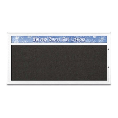 United Visual Products Corkboard, Black/White, 72"x36" UV433H1PLUS-WHITE-BLACK