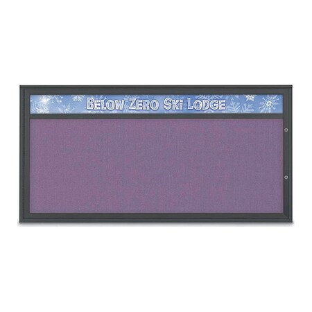 United Visual Products Corkboard, Amethyst/Black, 72"x36" UV433H1PLUS-BLACK-AMETHY
