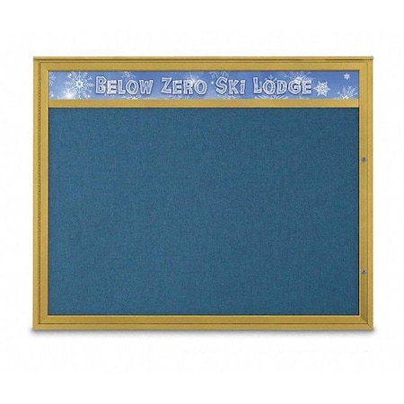 United Visual Products Corkboard, Ultramarine/Gold, 60"x48" UV432H2PLUS-GOLD-ULTMAR