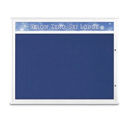 United Visual Products Corkboard, Cobalt Accent/White, 60"x48" UV432H2PLUS-WHITE-COBACC