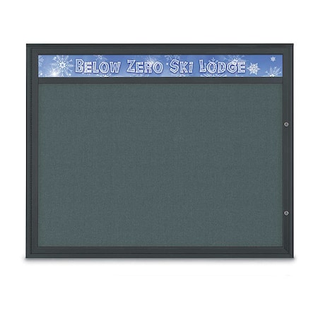 United Visual Products Corkboard, Blue Spruce/Black, 60"x48" UV432H2PLUS-BLACK-BLSPRU
