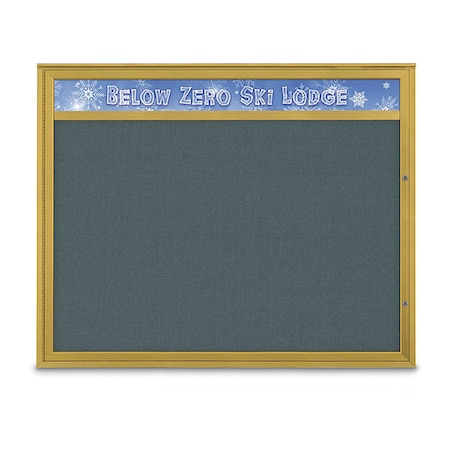 United Visual Products Corkboard, Blue Spruce/Gold, 60"x48" UV432H2PLUS-GOLD-BLSPRU