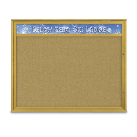 United Visual Products Corkboard, Keylime/Gold, 60"x48" UV432H2PLUS-GOLD-KEYLIME